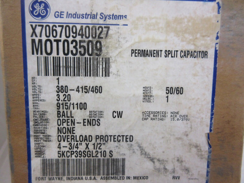 1 Hp Trane Mot03509 X70670940027 C726831p02 Motor Ge 5 Aac