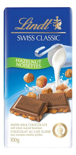 Lindt Swiss Classic Chocolate Semiamargo  Avellanas 100gr.