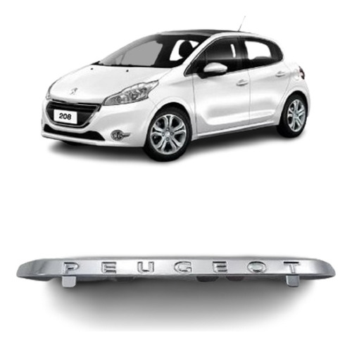 Moldura Insignia Parrilla Peugeot 208 Gris Cromo Original