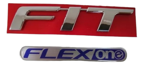Emblema Letreiro Fit Cromado + Flexone Resinado 2015 A 2020