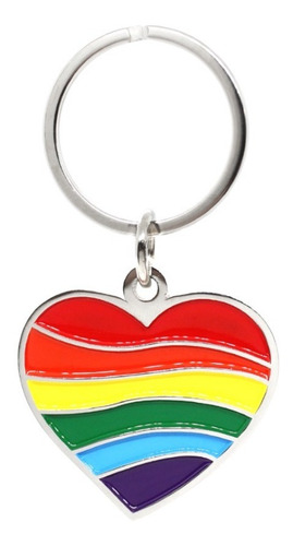 Llavero Metálico Zab, Diseño De Corazón Orgullo Lgbtiq+