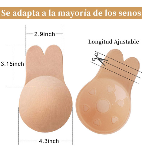 Sujetador Adhesivo Push Up 2 Pares, Cubre Pezones Invisible