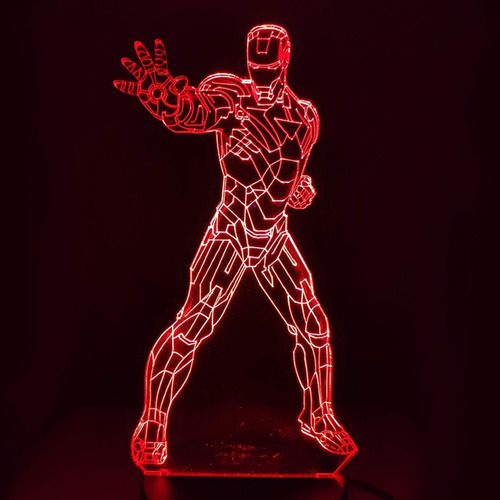 Lampara Iron Man Avengers 3d 7 Colores - Rs