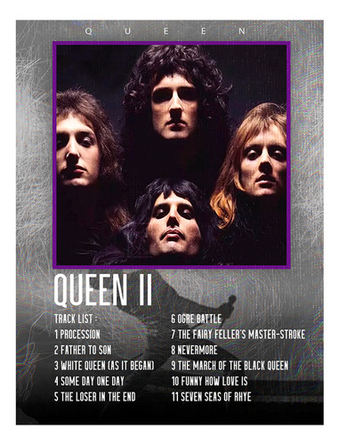 Poster Papel Fotografico Queen Album Ii Sala Cuarto 80x60