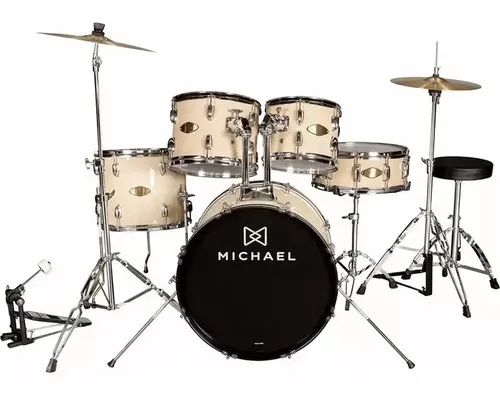 Bateria Michael Audition Dm828n Na + Pratos + Banco Completa