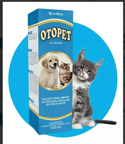 Solução Para Limpeza De Orelhas Otopet 100ml Cães E Gatos