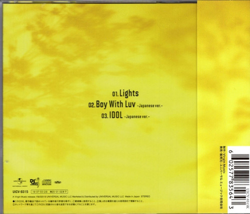 Bts - Lights / Boy With Luv Versión Japonesa Disco Cd