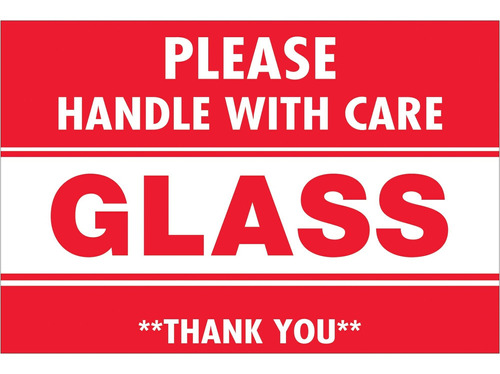 2 3  - Glass Handle With Care  Labels