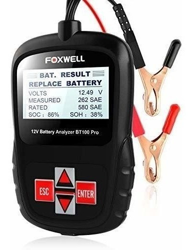 Probador De Batería De Coche Digital Fba_bt100 Fowell Negro