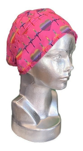 Gorro Quirurgico Rosa Con Dibujos De Corazones