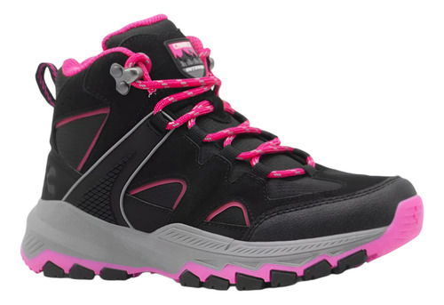 Tenis Bota Dama Outdoor Hiking Senderismo Charly 1050580 Negro / Rosa