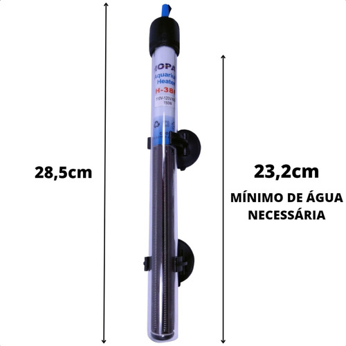 Termostato Hopar H-386 150w Com Aquecedor Para Aquários 110v