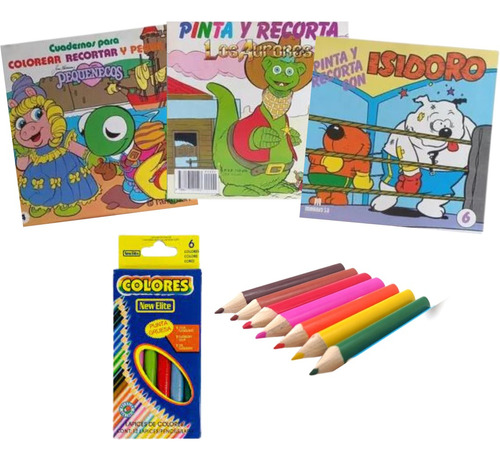 Kit Sorpresita Libro Pintar Colorear + Colores X20 Unidades