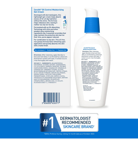 Gel-crema Hidratante Cerave Oil Control Para Pieles Grasas 5