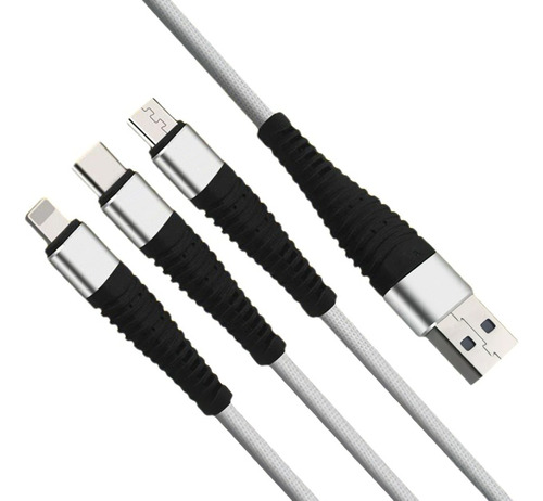 Cable Multiple 3 En 1 Micro-usb Lighting Usb-c Tipo C iPhone