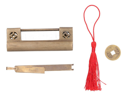 Candado De Cobre Con Llave Antigua De Estilo Chino Para Cerr
