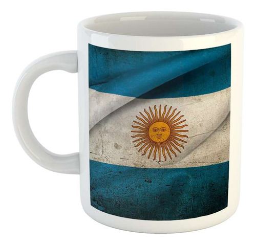 Taza Ceramica Bandera Argentina Patria Nacion Celeste P4