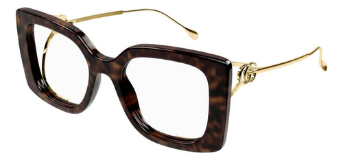 Óculos De Grau Gucci Havana Gg1567o 002-52 Tamanho 52