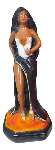 Imagen Estatuilla Pomba Gira Maria Padilla 40cm Yeso Blanco/negro
