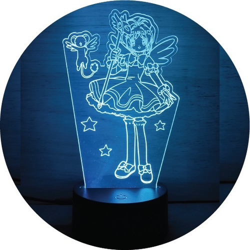 Sakura Card Captor Kero Lampara Led 3d Luz Decoración Stars