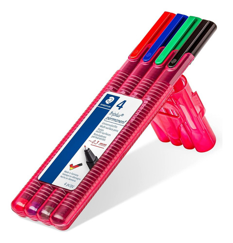 Staedtler Triplus Caja De 4 Rotuladores Permanentes Colores