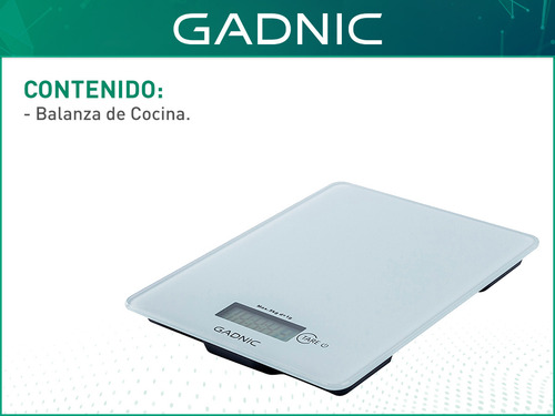 Báscula Digital De Cocina 1gr A 5kg Gadnic Bascula Gramera Capacidad máxima 5000 g Color Blanco