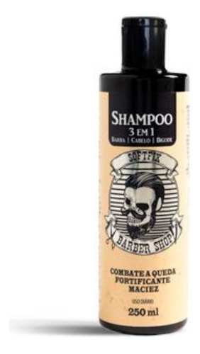  Shampoo 3 Em 1 Barber Shop Softfix Antiqueda 250ml