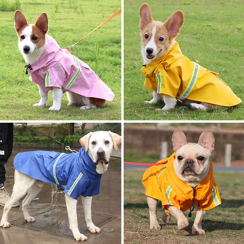 Jjj Xl Impermeable Para Perro Con Capucha Y Rayas