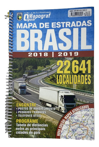 Livro Mapa De Estradas Brasil - Mapograf Espiral Edição 06 Em Português 2018 On Line Editora