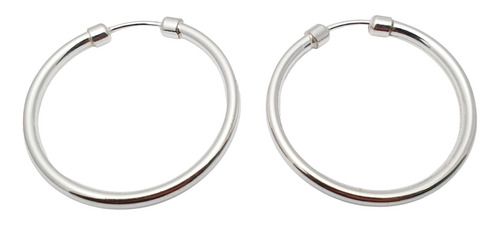 Aros Argolla Plata 925 Cubanos De 30 Mm Huecos Inflados 