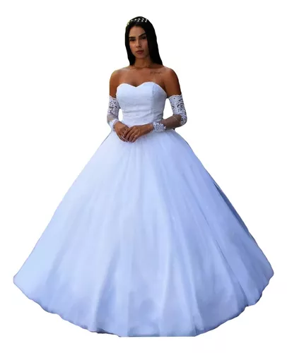 Vestido De Noiva ou 15 anos com saia princesa Decote e Tule em Promoção na  Americanas