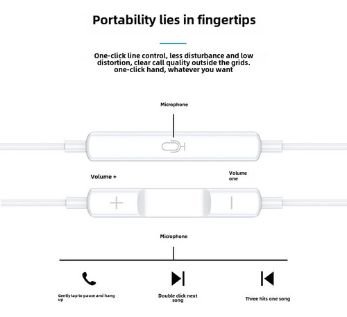 . Auriculares Planos For iPhone 714 Con Control Lightning