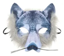 Comprar 1pcs Wolf Mask Halloween Half Face Lifelike Wolf Mask Party