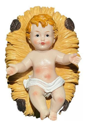 4 Estatua Del Niño Jesús En La Cama D, Decoración