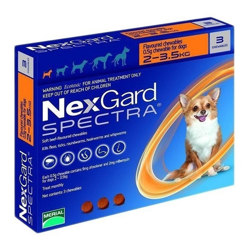 Pastilla Nexgard Spectra Antipulgas Y Parasitos 2 A 3,5 Kg