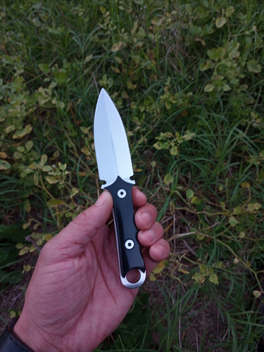 Cuchillo Daga Edc Artesanal Pequeña Funda De Cuero Negro