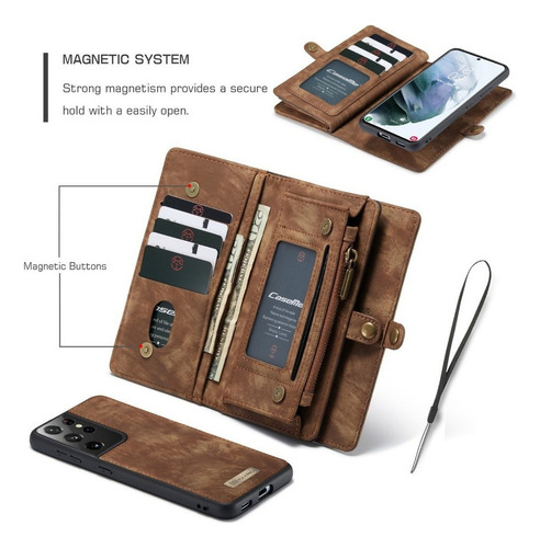 De Funda De Cuero Para Tipo Cartera Desmontable Unisex
