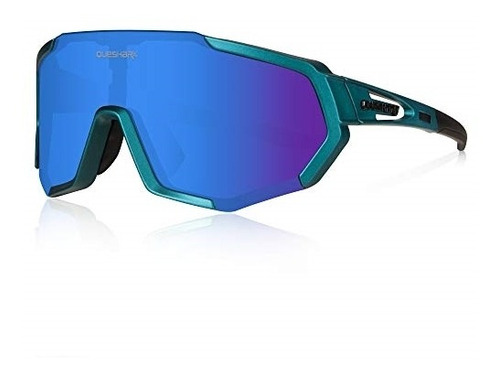 Lentes Deportivos Polarizados De Ciclismo Color Azul Mate