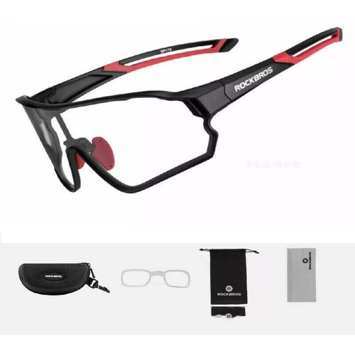 Óculos Rockbros Lente Fotocromática + Clip Grau Ciclismo