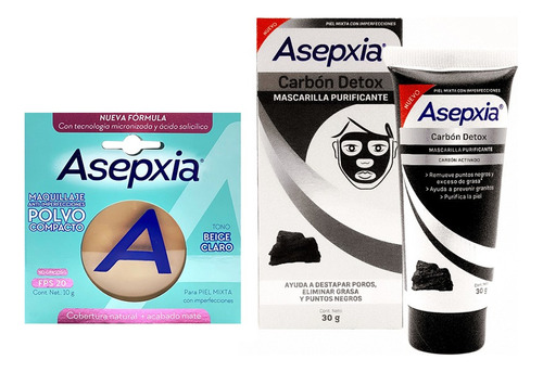 Pack Asepxia Maquillaje Beige + Mascarilla Peel Off