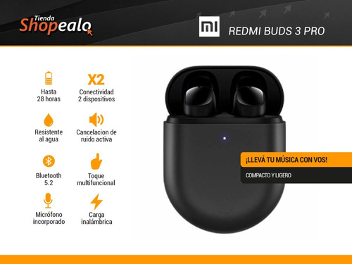Imagen 2 de 10 de Auriculares Bluetooth Xiaomi Redmi Airdots 3 Pro Negro -*