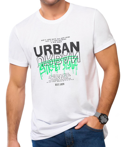 Camiseta Urbano Blanco Para Hombre Croydon