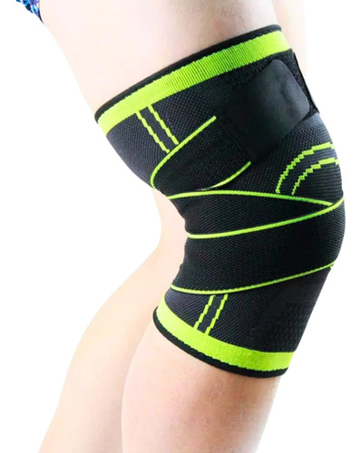 Rodillera Elastica Deportiva Alta Compresión Deportiva Dolor Verde L