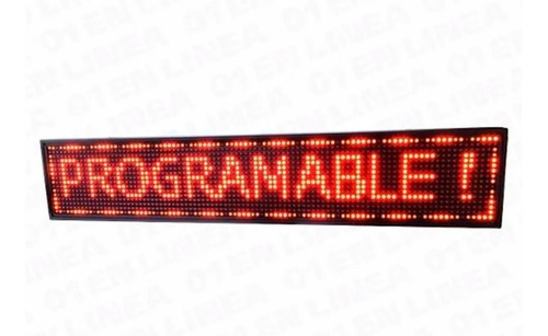 Cartel Programable Luminoso Led Interior  Rojo 67x20cm Wifi