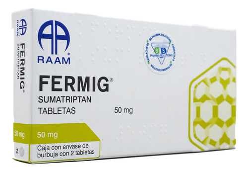 Fermig Sumatriptan 50mg C/2 Tabletas Raam