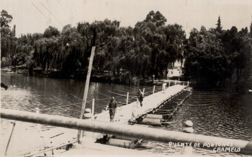 Carmelo - Puente De Pontones En Año 1955 - Lámina 45x30 Cm.