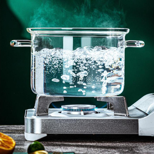 Olla De Vidrio Para Estufa Con Tapa, Utensilios De 1.3l