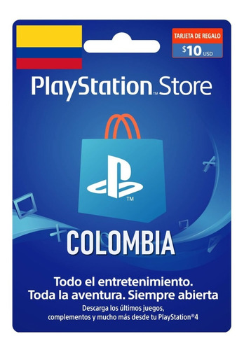 Tarjeta Psn 10 Usd - Entrega Personalizada - Región Colombia