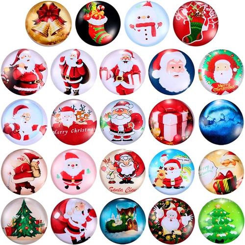 24 Imanes Navidad Vidrio 3d Para Nevera Imanes Decorativos N