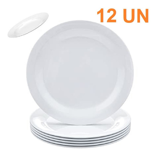 Imagem 1 de 4 de 12 Prato Em Melamina 20,5cm P/ Buffet E Restaurantes Atacado